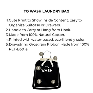 To Wash Laundry Bag – Black - Glamourous Grace