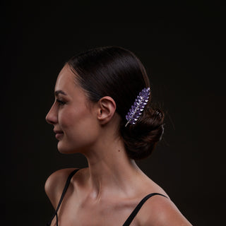 Elegant Lavander Crystal 2-Piece Hair Comb Set - Glamourous Grace