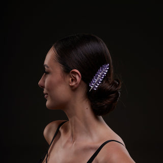 Elegant Lavander Crystal 2-Piece Hair Comb Set - Glamourous Grace