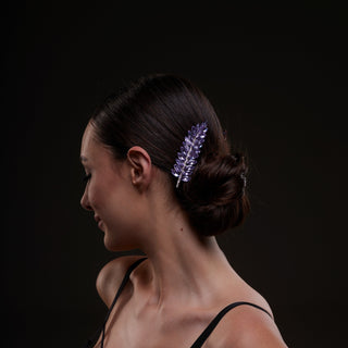 Elegant Lavander Crystal 2-Piece Hair Comb Set - Glamourous Grace