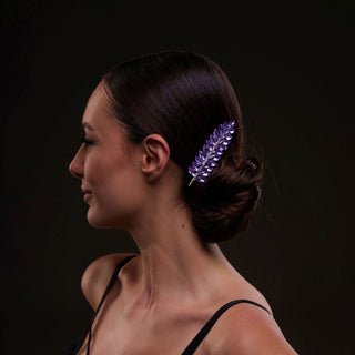 Elegant Lavander Crystal 2-Piece Hair Comb Set - Glamourous Grace