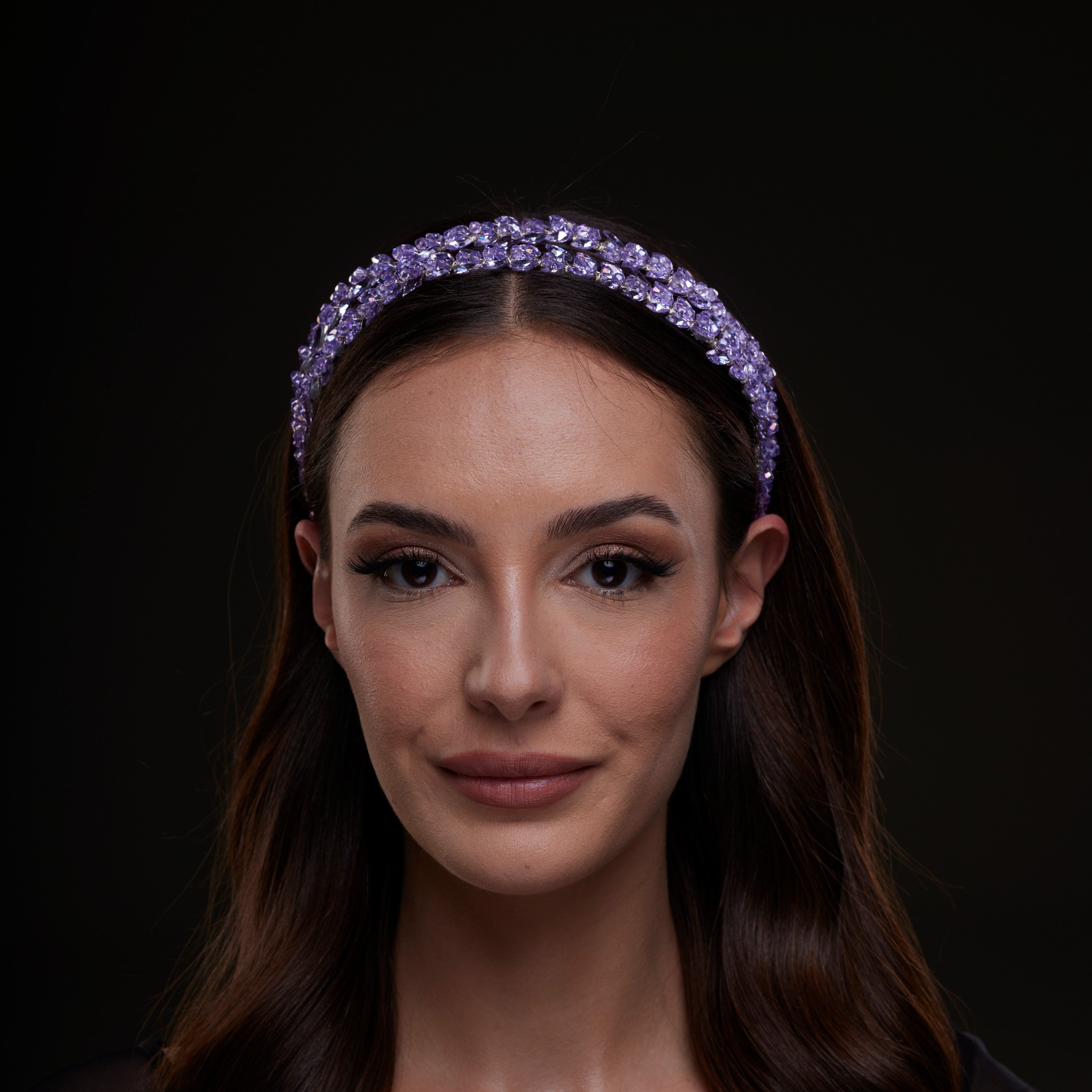 Lavender Crystal Beaded Hairband - Glamourous Grace