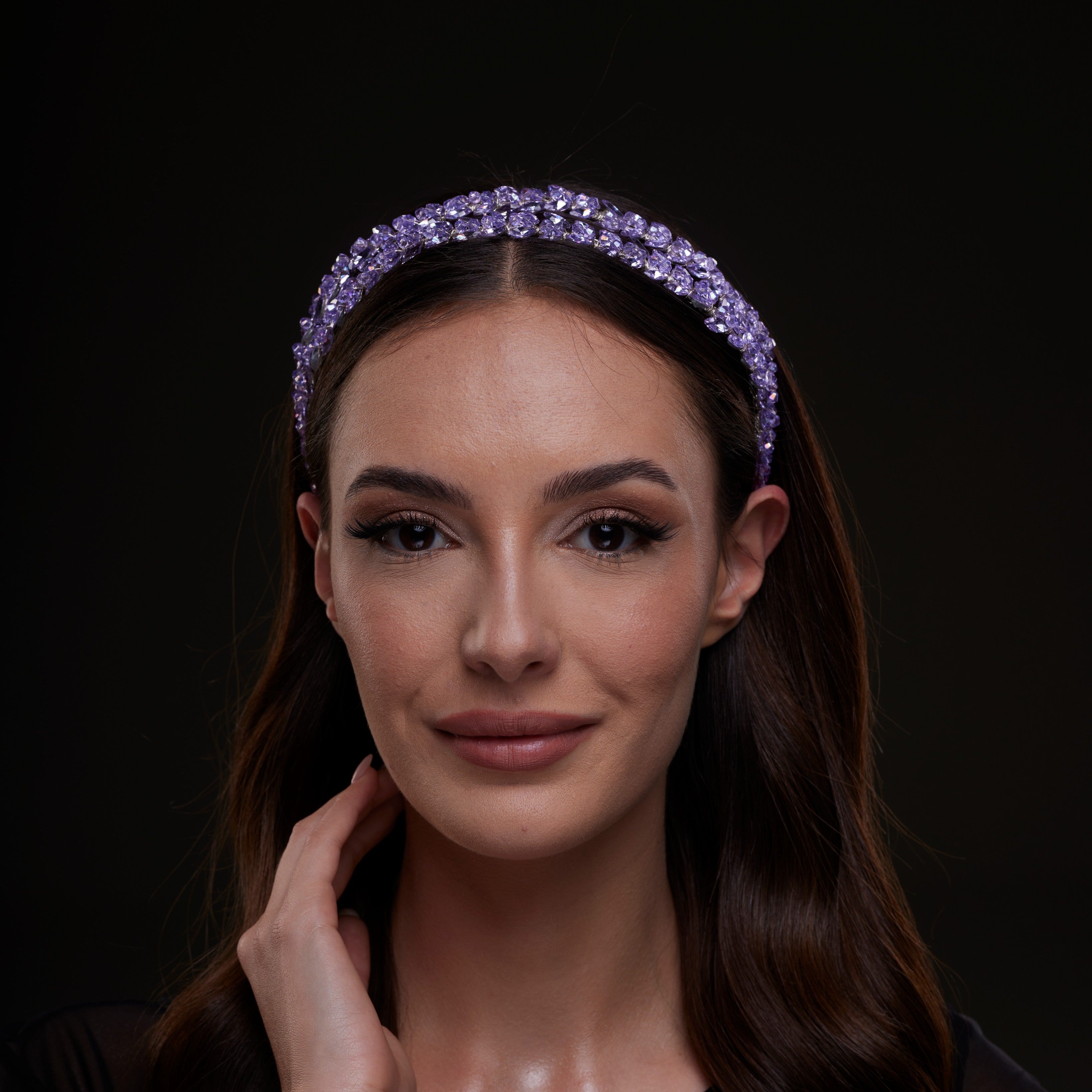 Lavender Crystal Beaded Hairband - Glamourous Grace
