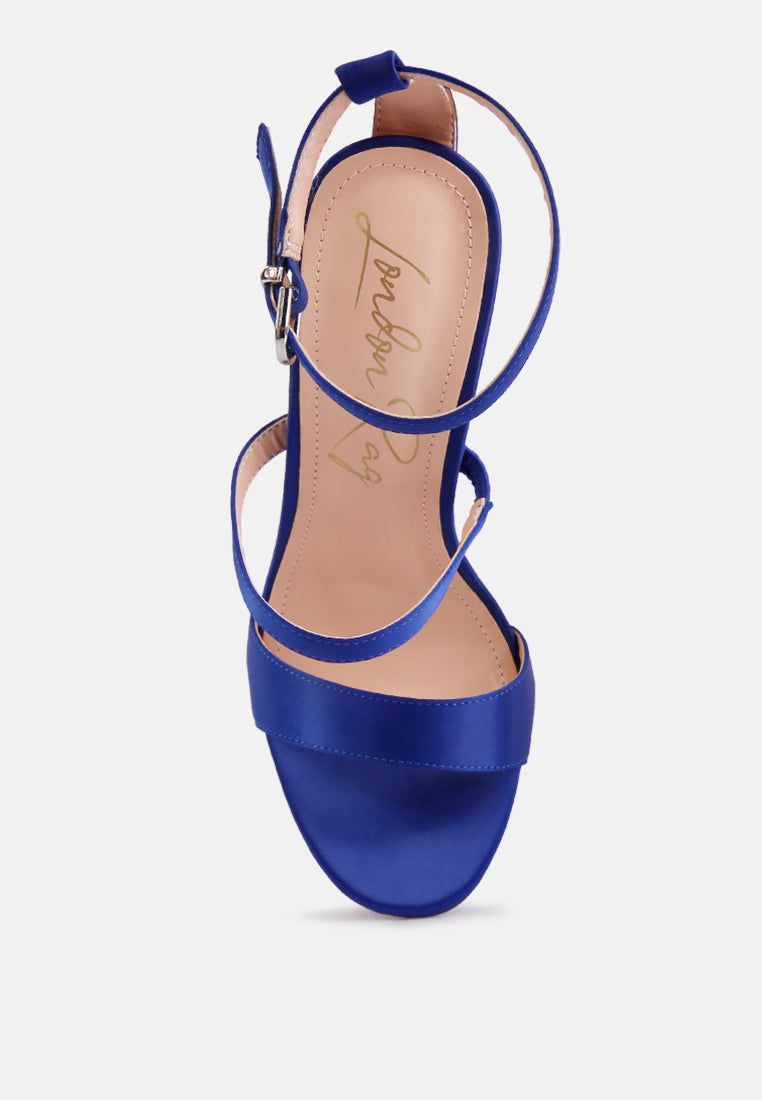 Lawsuit Rhinestone Ball Heel Satin Sandals - Glamourous Grace
