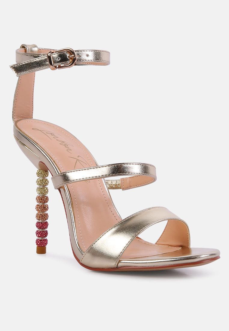 Lawsuit Rhinestone Ball Heel Satin Sandals - Glamourous Grace