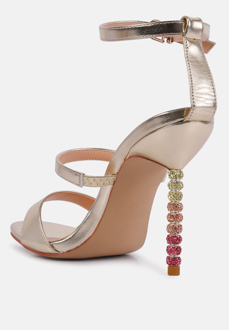 Lawsuit Rhinestone Ball Heel Satin Sandals - Glamourous Grace