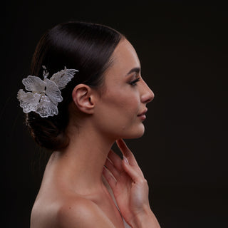 Bridal Flower & Leaf Side Comb - Glamourous Grace