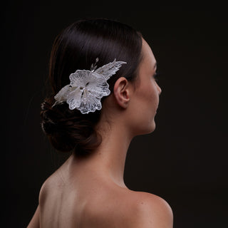 Bridal Flower & Leaf Side Comb - Glamourous Grace