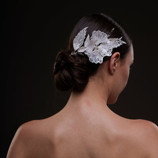 Bridal Flower & Leaf Side Comb - Glamourous Grace