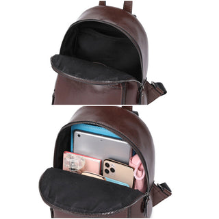 Leather Backpack Women Top Grain Leather Backpack Purse Top Natural Cowhide Leather City Backpack Leather Travel Rucksack SX3096
