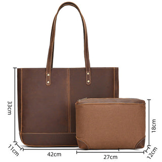 Leather Tote Bag For Women Full Grain Leather Handbag Leather Shopping Bag Women Shoulder Bag Leather Purse