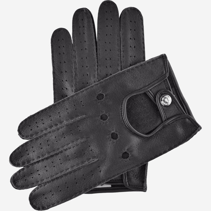 Leonardo (black) - Italian driving gloves made of American deerskin leather - Glamourous Grace