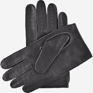Leonardo (black) - Italian driving gloves made of American deerskin leather - Glamourous Grace