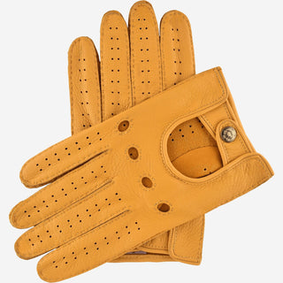 Leonardo (yellow) - Italian driving gloves made of American deerskin leather - Glamourous Grace