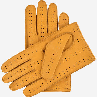 Leonardo (yellow) - Italian driving gloves made of American deerskin leather - Glamourous Grace