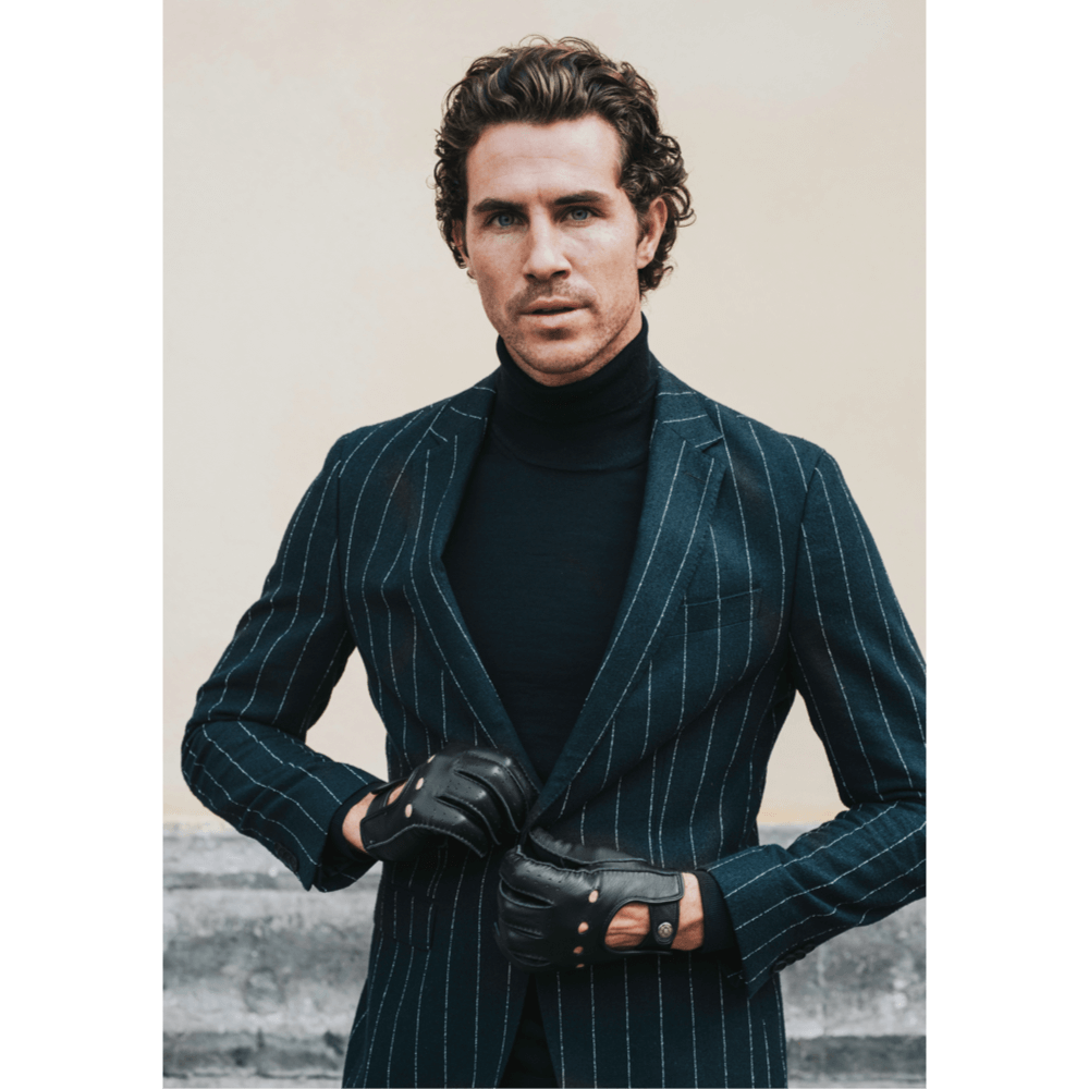 Leonardo (black) - Italian driving gloves made of American deerskin leather - Glamourous Grace