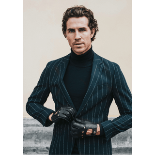 Leonardo (black) - Italian driving gloves made of American deerskin leather - Glamourous Grace