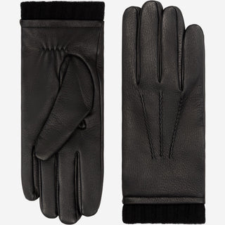 Lorenzo (black) - Italian gloves made of American deerskin leather with cashmere lining - Glamourous Grace