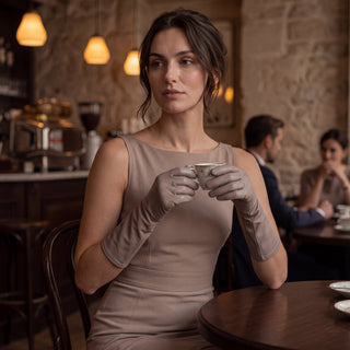 Leonora (grey) - Italian cashmere lined 6-button length leather gloves - Glamourous Grace