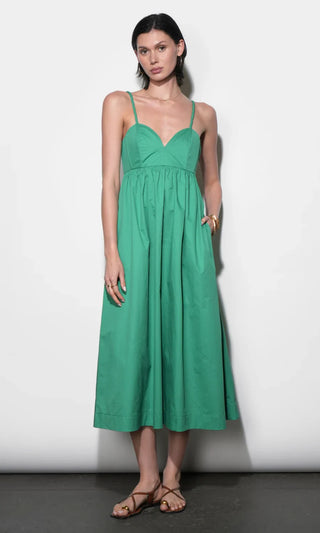 Libby Green Boned Bodice Midi Dress