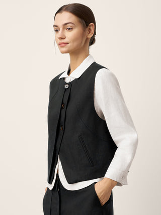 Linen-Lyocell Panel Layered Vest ODELIA - Glamourous Grace