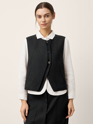 Linen-Lyocell Panel Layered Vest ODELIA - Glamourous Grace