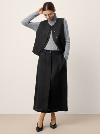 Linen-Lyocell Panel Layered Vest ODELIA - Glamourous Grace