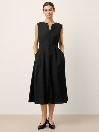 Linen-Lyocell V-Neck Sleeveless Maxi Dress WILLOW - Glamourous Grace