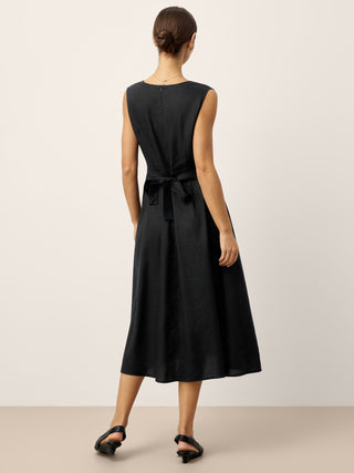 Linen-Lyocell V-Neck Sleeveless Maxi Dress WILLOW - Glamourous Grace