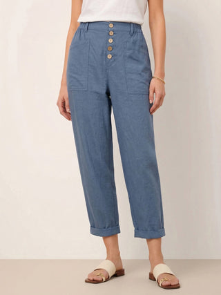 Linen Simple Button Fly Trousers HEIDI - Glamourous Grace