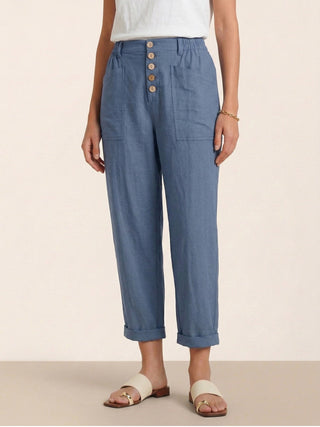 Linen Simple Button Fly Trousers HEIDI - Glamourous Grace