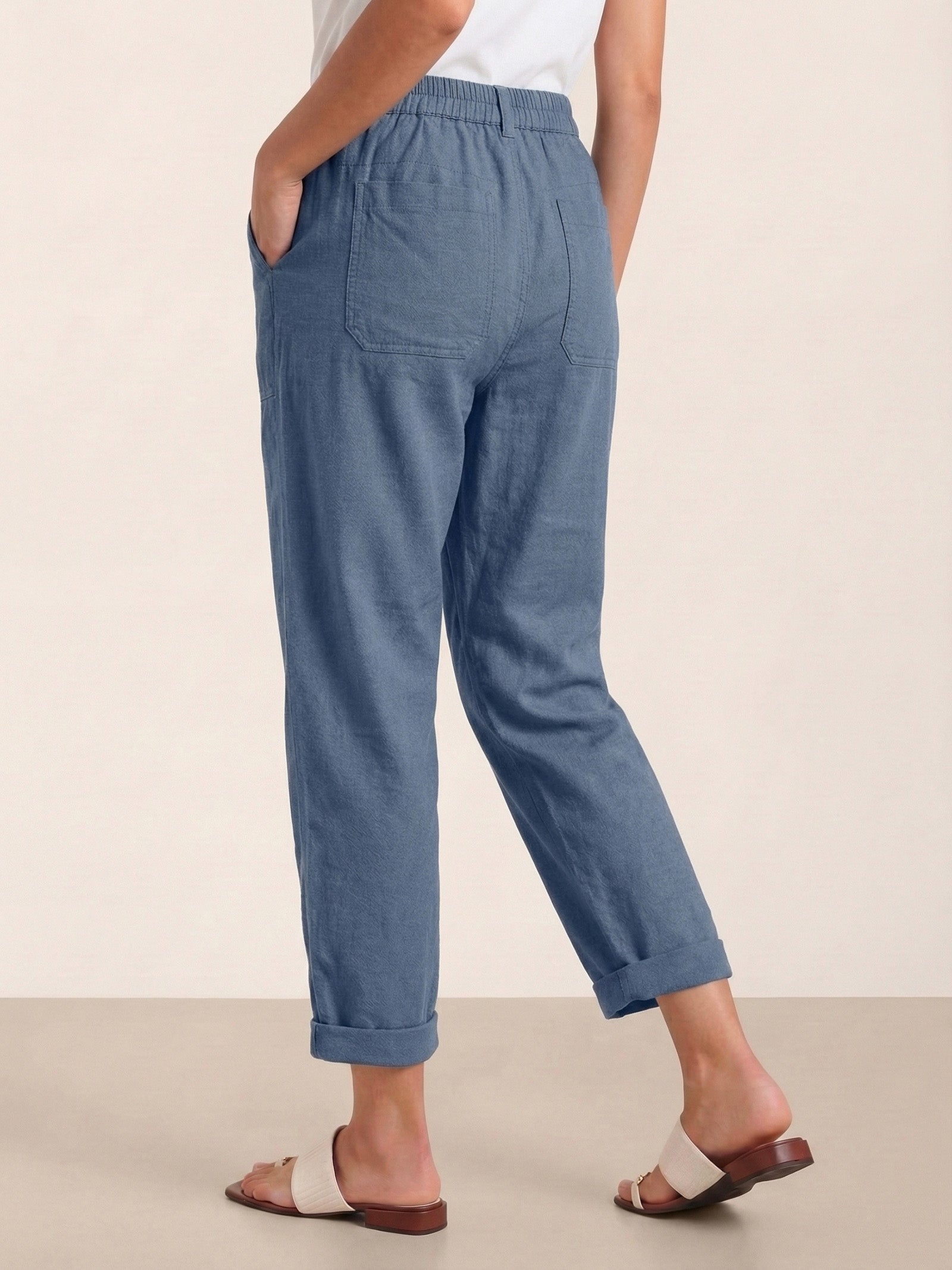 Linen Simple Button Fly Trousers HEIDI - Glamourous Grace