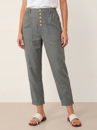 Linen Simple Button Fly Trousers HEIDI - Glamourous Grace