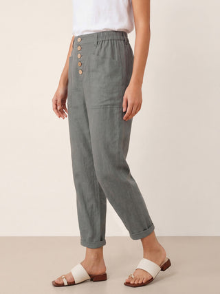 Linen Simple Button Fly Trousers HEIDI - Glamourous Grace