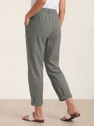 Linen Simple Button Fly Trousers HEIDI - Glamourous Grace