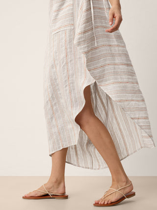 Linen Asymmetric Drawstring Maxi Dress NADIA - Glamourous Grace