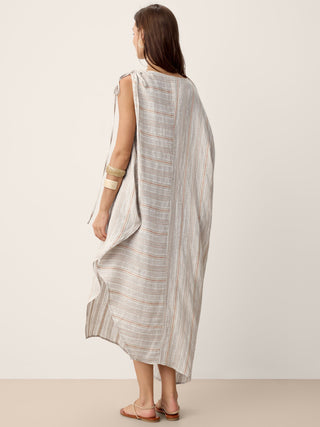 Linen Asymmetric Drawstring Maxi Dress NADIA - Glamourous Grace