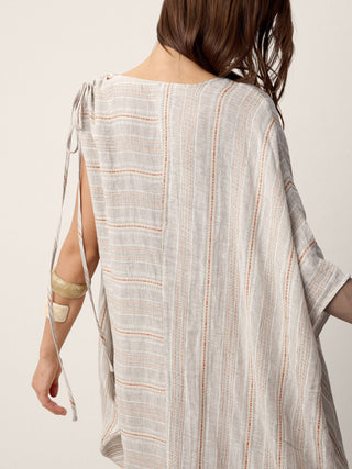 Linen Asymmetric Drawstring Maxi Dress NADIA - Glamourous Grace