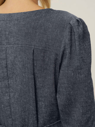 Linen Denim Texture Jacket Dress HANNAH - Glamourous Grace