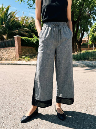 Linen Double Layer Handmade Capri Pants STELLA - Glamourous Grace