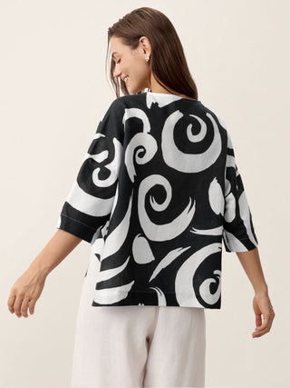 Linen Layered Asymmetric Top NOREEN - Glamourous Grace