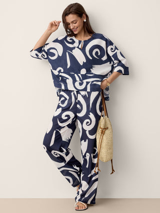 Linen Layered Asymmetric Top NOREEN - Glamourous Grace