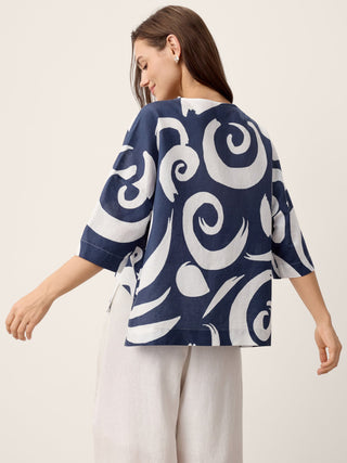Linen Layered Asymmetric Top NOREEN - Glamourous Grace