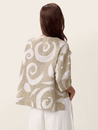 Linen Layered Asymmetric Top NOREEN - Glamourous Grace