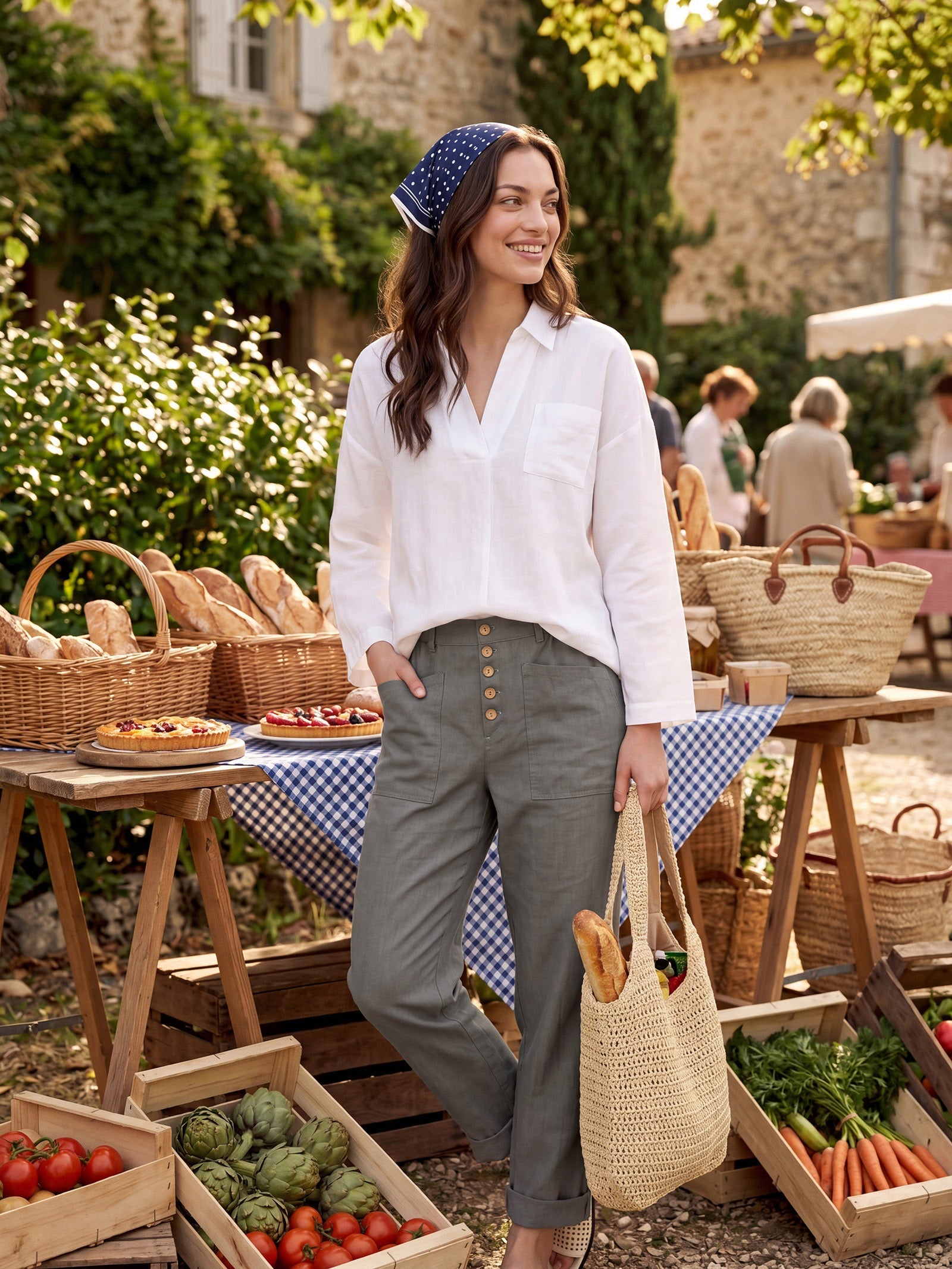 Linen Oversized Fit Pocket Shirt ELOWEN - Glamourous Grace