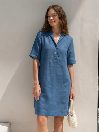Linen Shawl V-Neck Half Sleeve Minidress LIVIA - Glamourous Grace