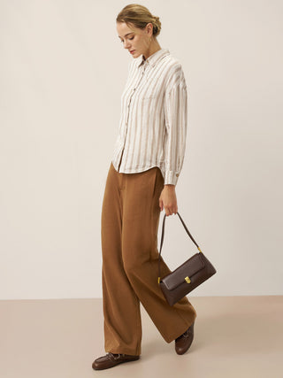 Linen Striped Drop Shoulder Shirt KENNEDY - Glamourous Grace