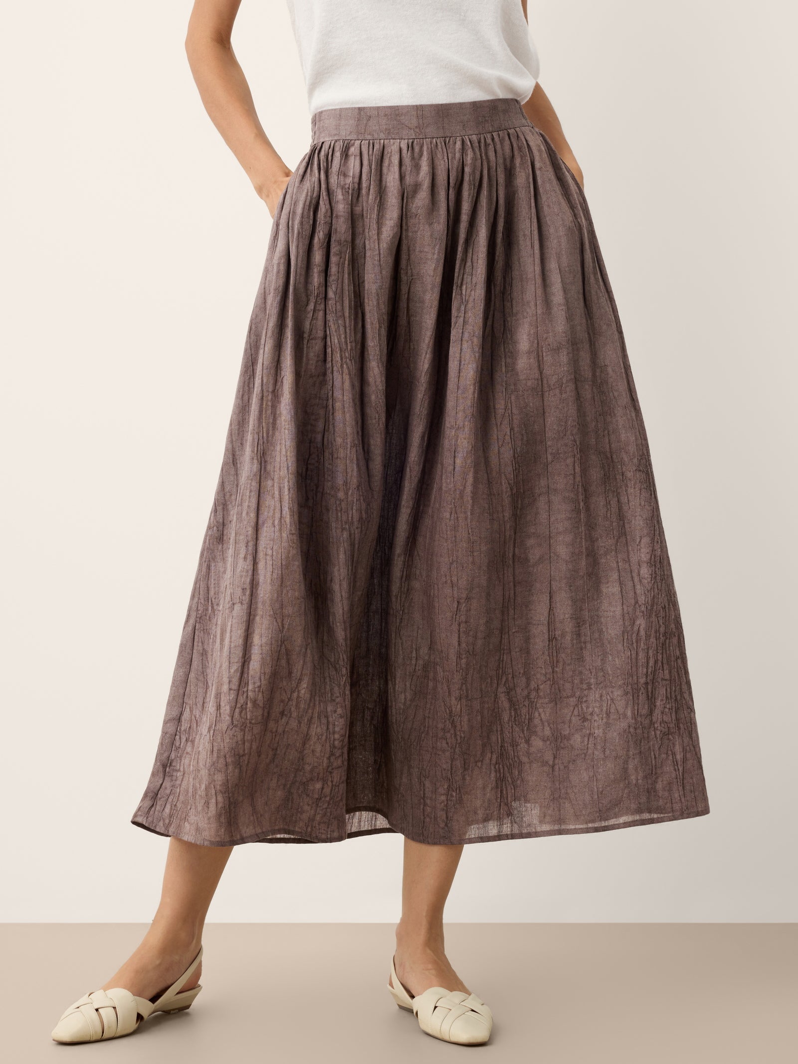 Lyocell Textured Pleated Waist Skirt ROSAMUND - Glamourous Grace