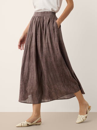 Lyocell Textured Pleated Waist Skirt ROSAMUND - Glamourous Grace