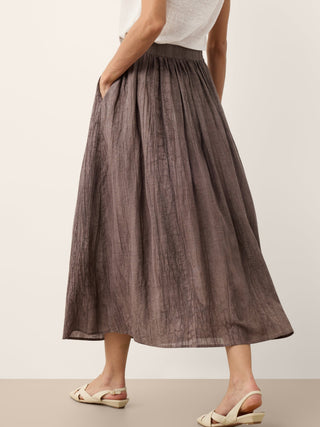 Lyocell Textured Pleated Waist Skirt ROSAMUND - Glamourous Grace